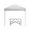 Emma and Oliver Portable Tailgate, Camping or Event Set with White Pop Up Event Canopy Tent with Carry Bag and Folding Table with Benches Set